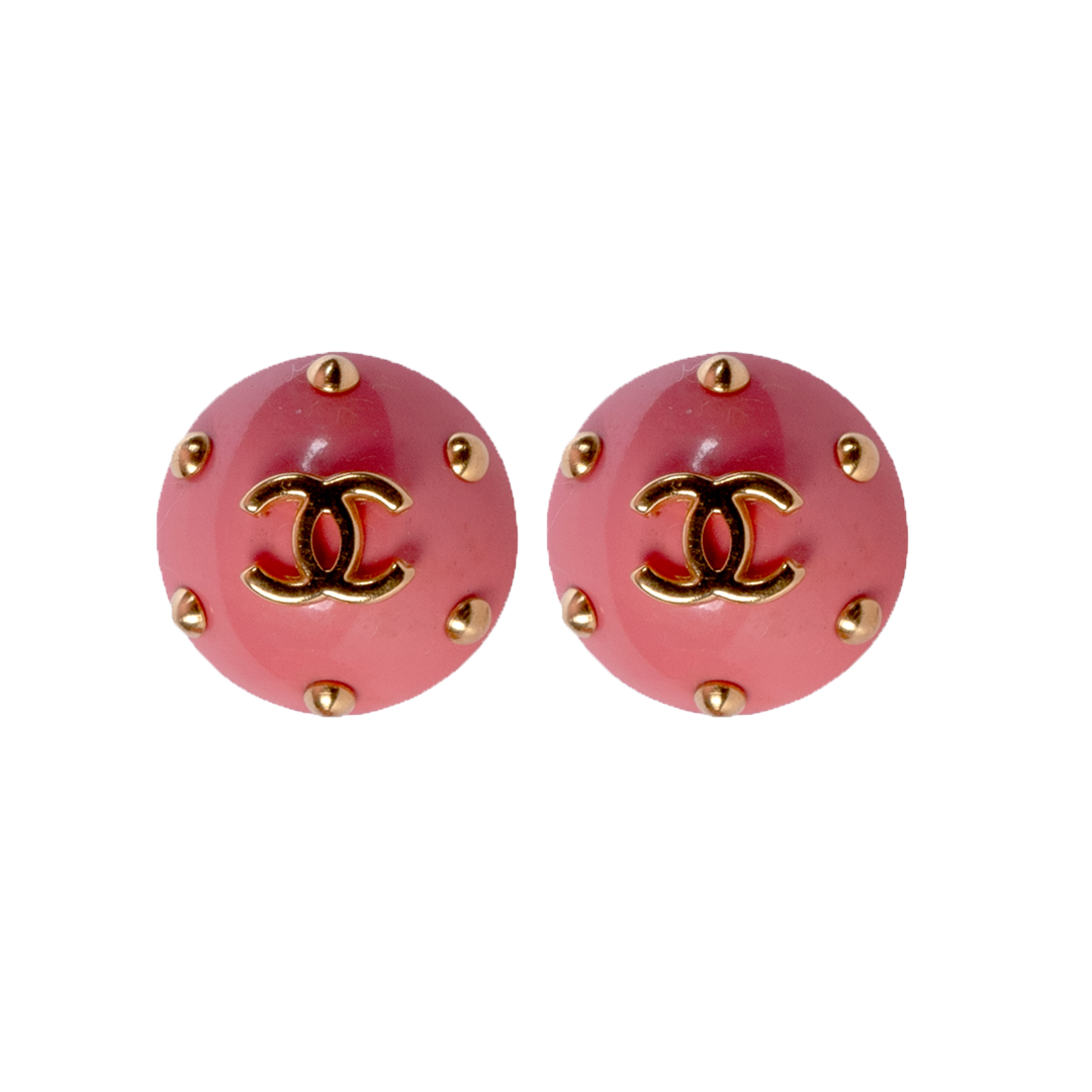 Vintage Studded Clip On Earrings