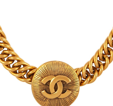 Vintage Chanel CC Medallion Pendant Necklace