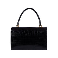Hermès Vintage Handbag In Black Croco