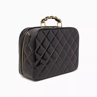 Vintage Patent Matelassé Leather Vanity