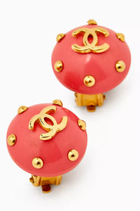 Vintage Studded Clip On Earrings