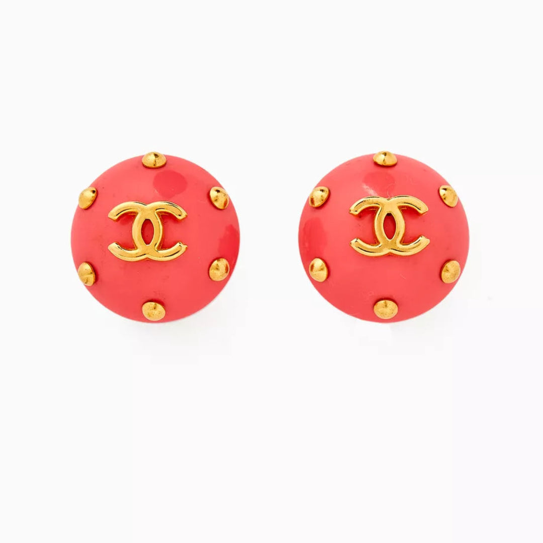 Vintage Studded Clip On Earrings