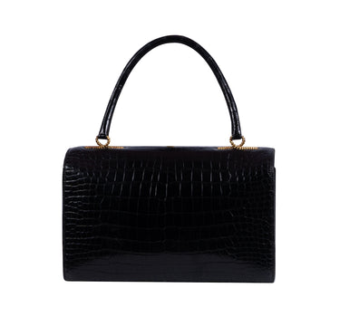 Black Crocodile Circa 1960 Handbag