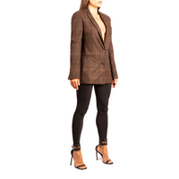 Christian Dior Vintage Checkered Brown Blazer