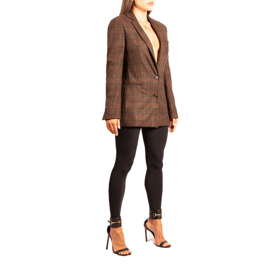 Christian Dior Vintage Checkered Brown Blazer