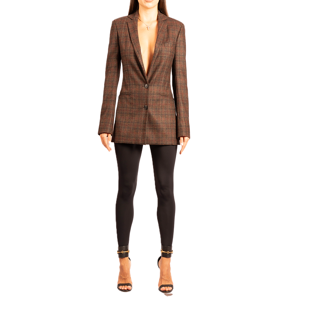 Christian Dior Vintage Checkered Brown Blazer
