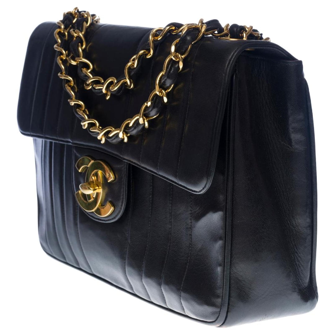 Chanel Vintage Mademoiselle Chain Shoulder Bag Lambskin GHW