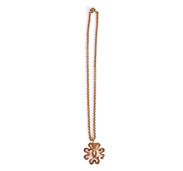 Vintage Chanel CC Logo Flower Pendant Necklace