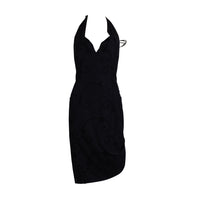 Vivienne Westwood Vintage Black Embroidered Halter Dress