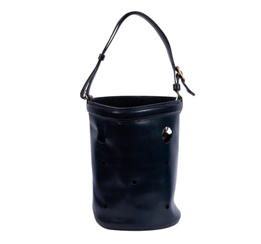 Mangeoire Midnight Blue Leather Circa 1950 Handbag