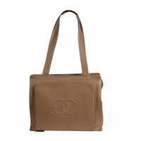 Chanel Vintage Beige Logo Handbag