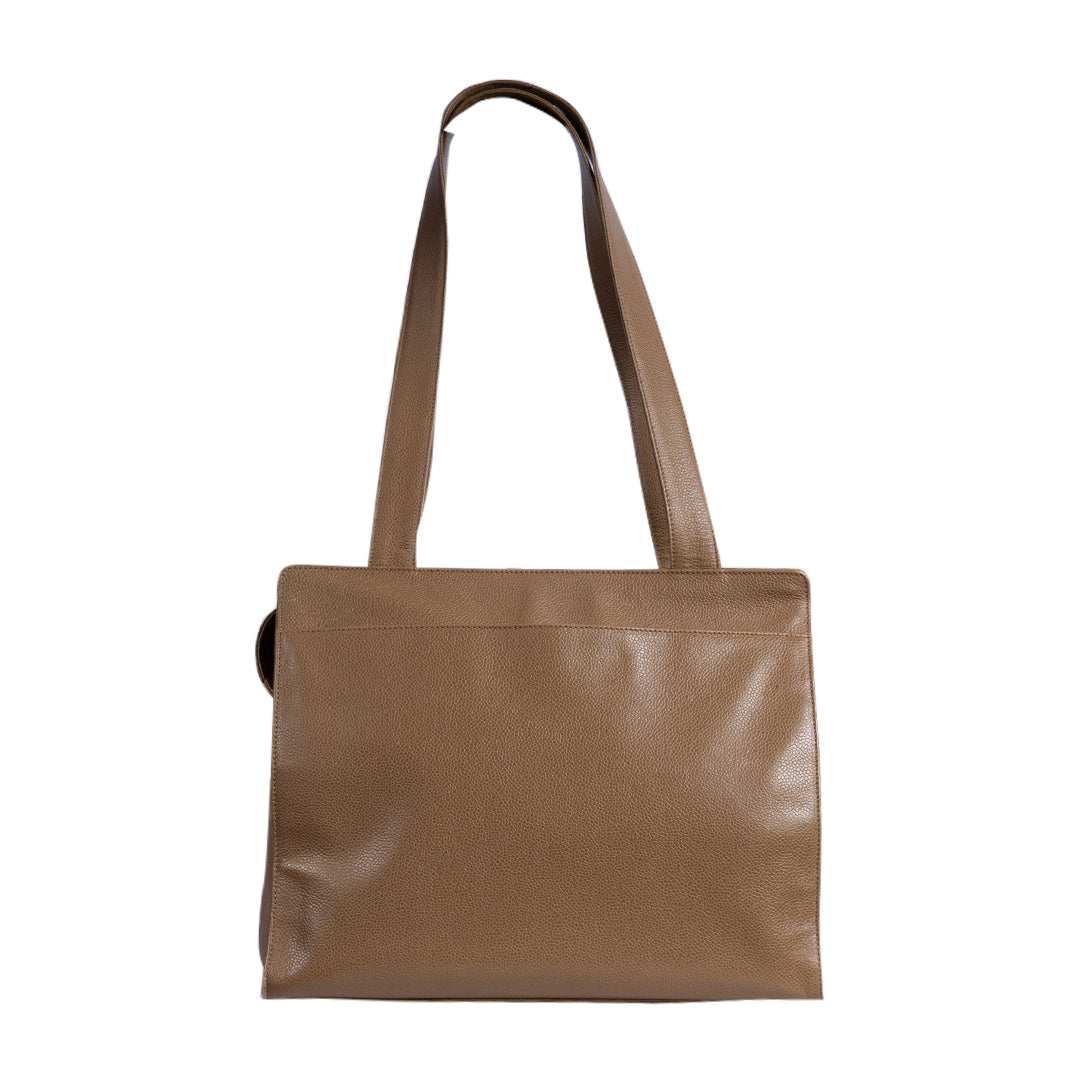 Chanel Vintage Beige Logo Handbag