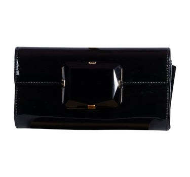 Clutch Bag In Black Patent Leather