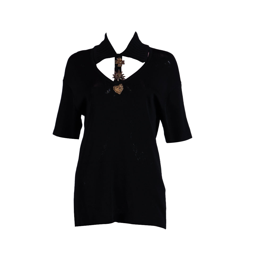 Christian Lacroix Vintage Black Mesh Set With Bijoux