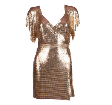 Aura Wrap Dress Gold