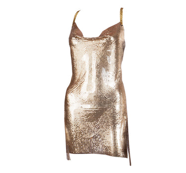 Elysia Belted Dress Gold