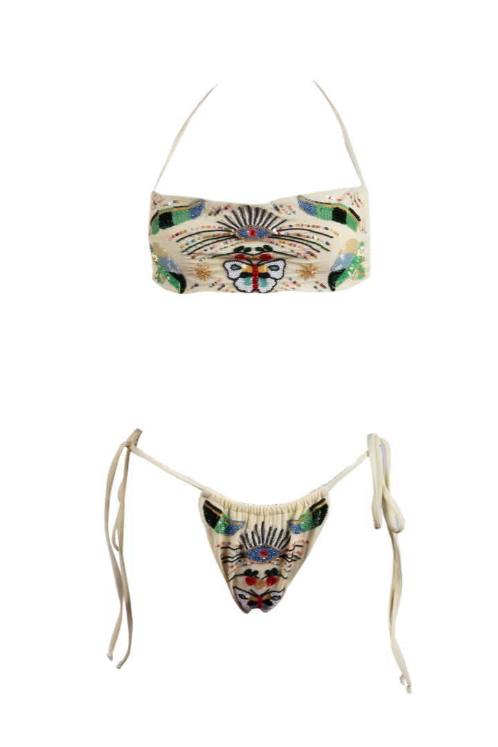 Clover Embroidered Bikini