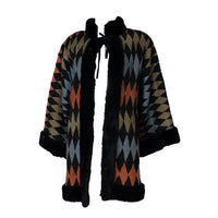 Christian Dior Vintage Manteau Harlequin Fur Coat