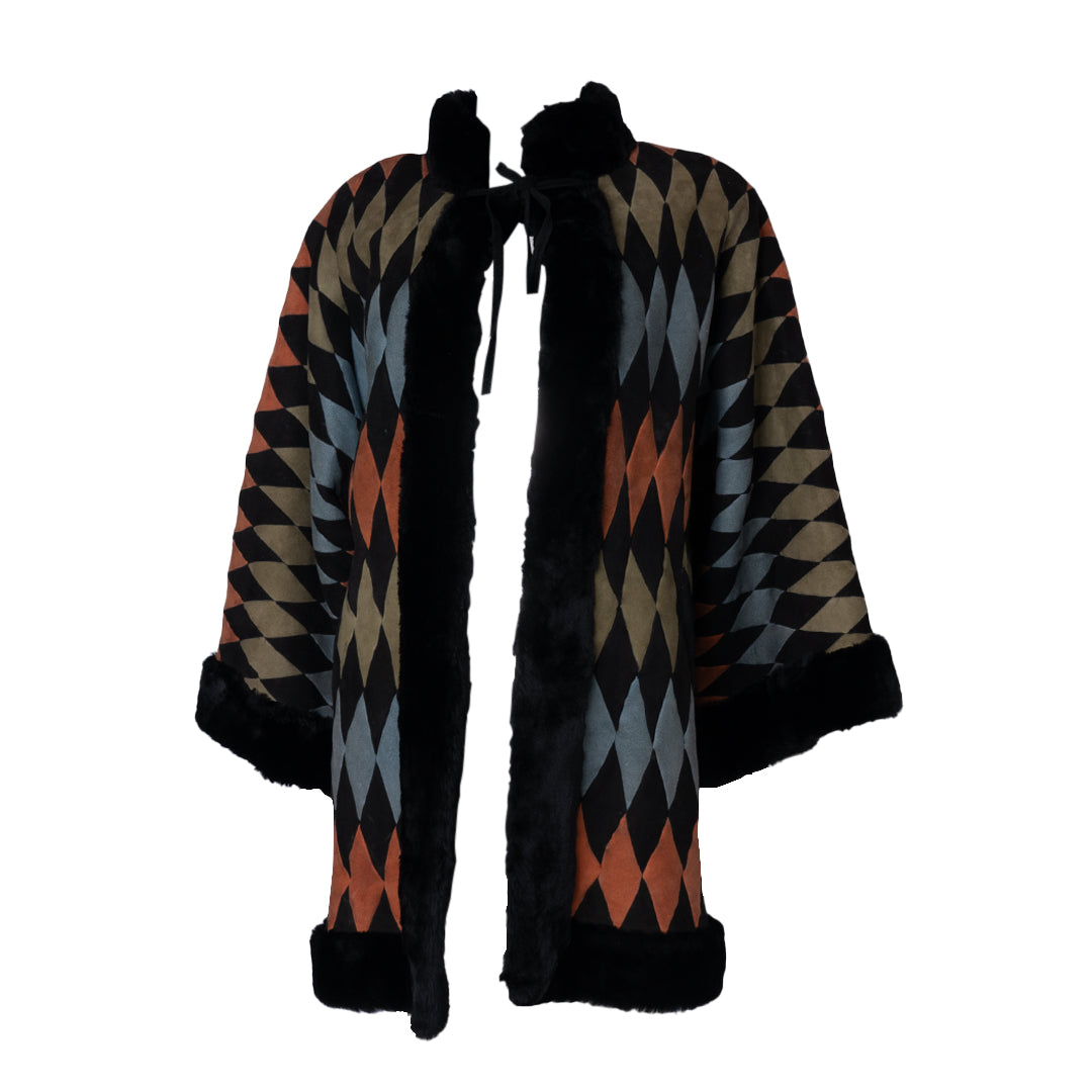 Christian Dior Vintage Manteau Harlequin Fur Coat