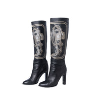 (NEW) Hermès Leather Knee Boots