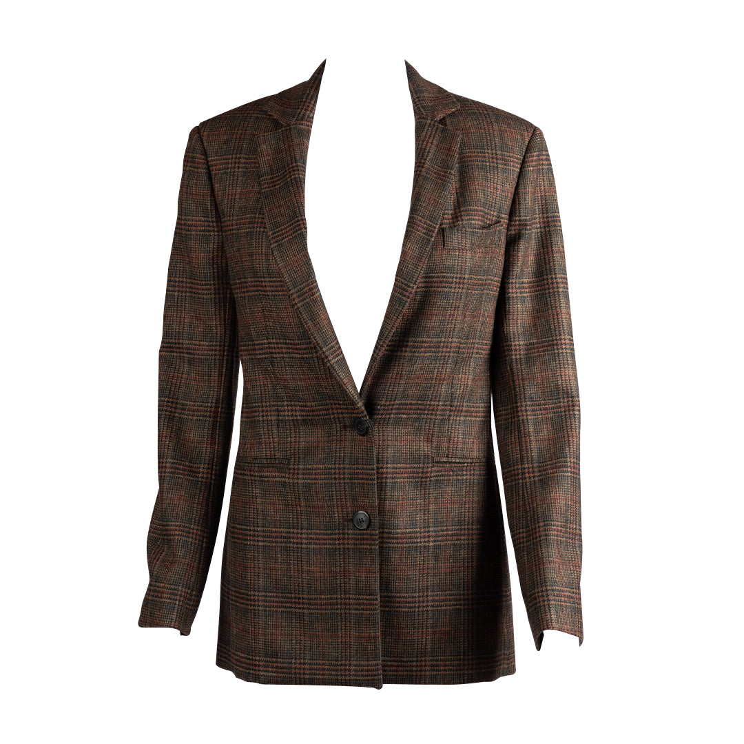 Christian Dior Vintage Checkered Brown Blazer