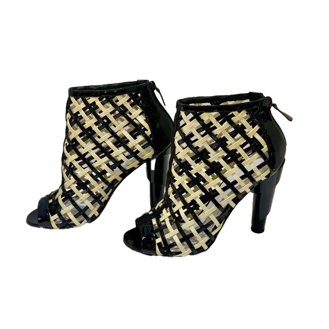 Chanel Vintage Peep Toe Booties