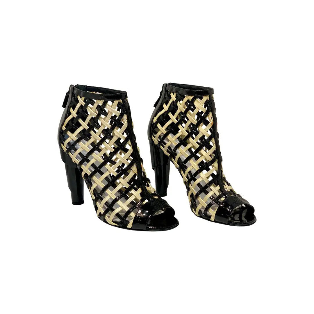 Chanel Vintage Peep Toe Booties