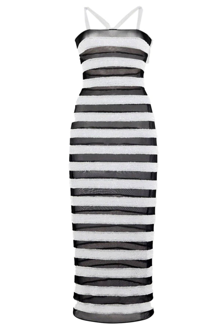 Paillettes Stripes Dress
