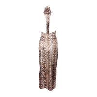 Halter Neck Animal Print Dress