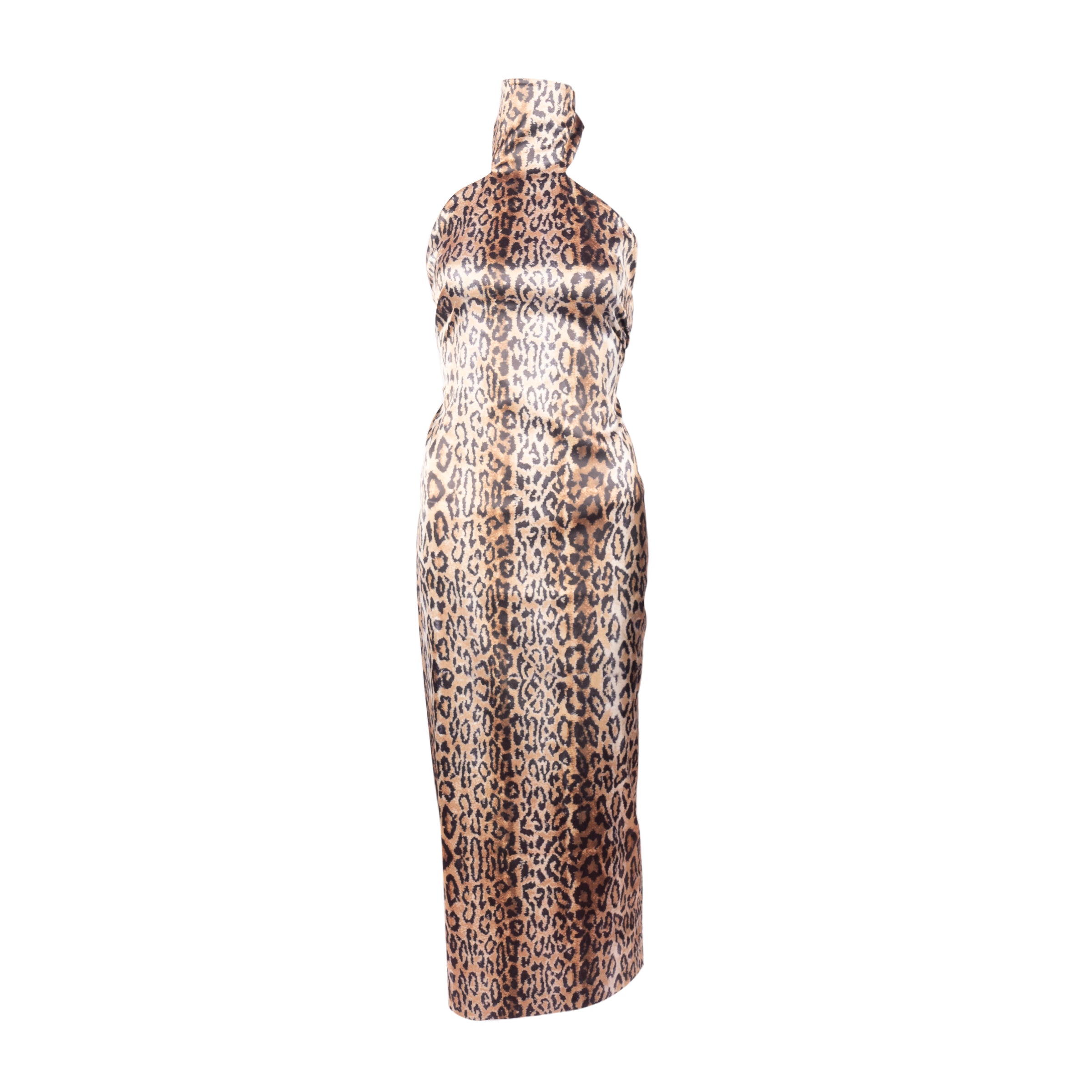 Halter Neck Animal Print Dress