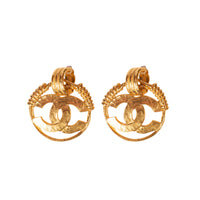 Vintage Gold Plated CC Logo Earrings