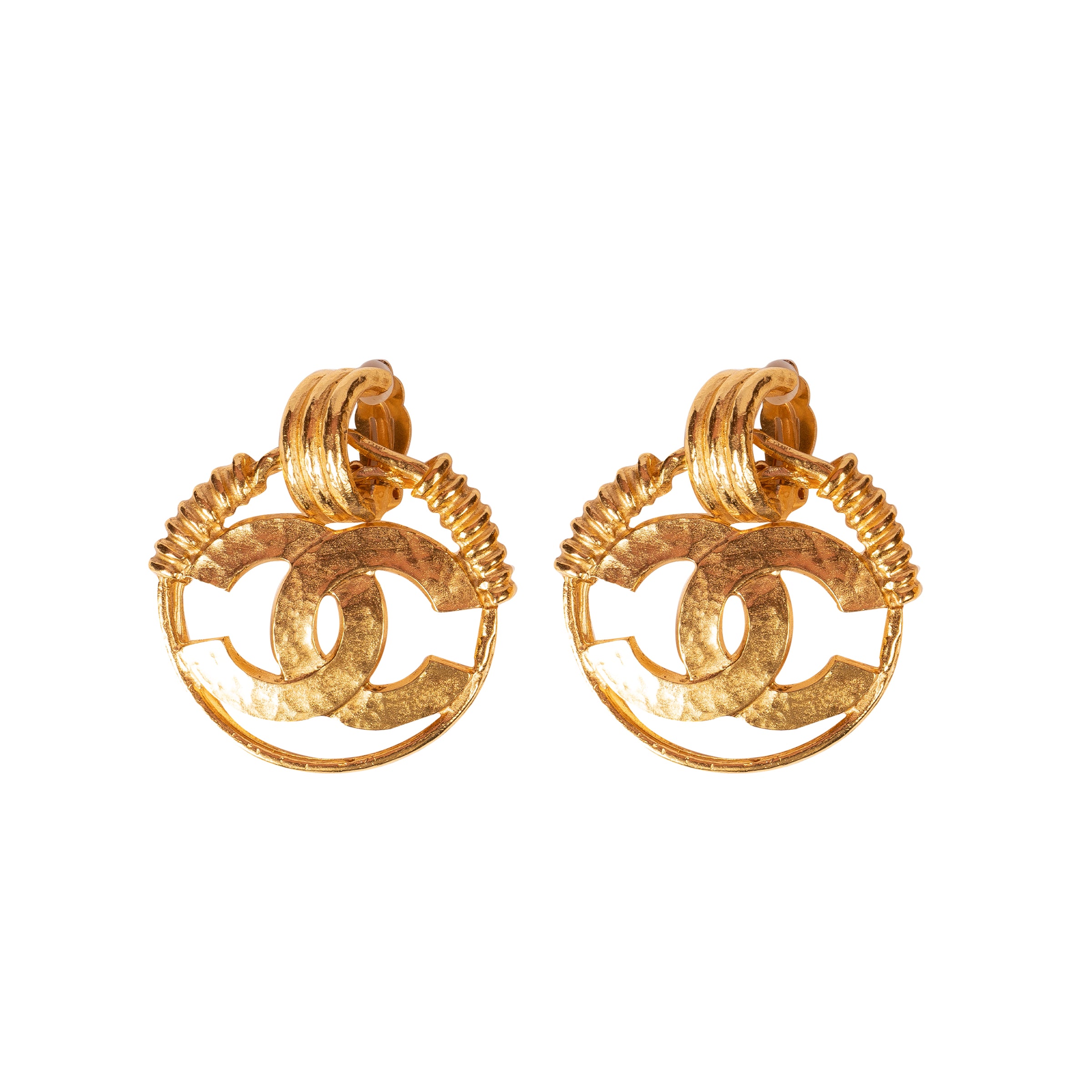 Vintage Gold Plated CC Logo Earrings