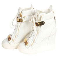 White Croc Heel Sneaker