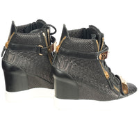 Black Croc Heel Sneaker