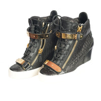 Black Croc Heel Sneaker