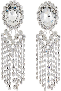 Round Crystal Silver Earrings