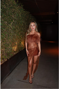 Ostrich Feather Contrast Lace