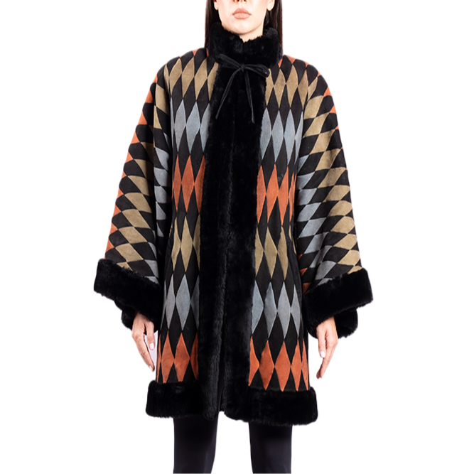 Christian Dior Vintage Manteau Harlequin Fur Coat