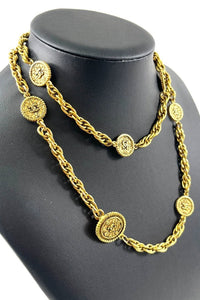 CC Coco Mark Logo Medal Necklace Belt coin Gold Plated