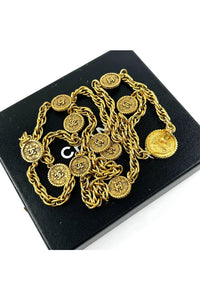 CC Coco Mark Logo Medal Necklace Belt coin Gold Plated