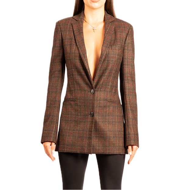 Christian Dior Vintage Checkered Brown Blazer