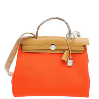 (New) Hermès Bicolor Herbag 31 PM Toile Vache Hunter Bag
