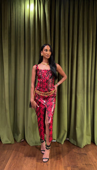 Python Printed Corset Top & Skirt
