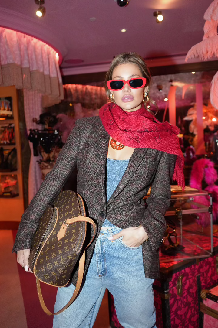 Christian Dior Vintage Checkered Brown Blazer