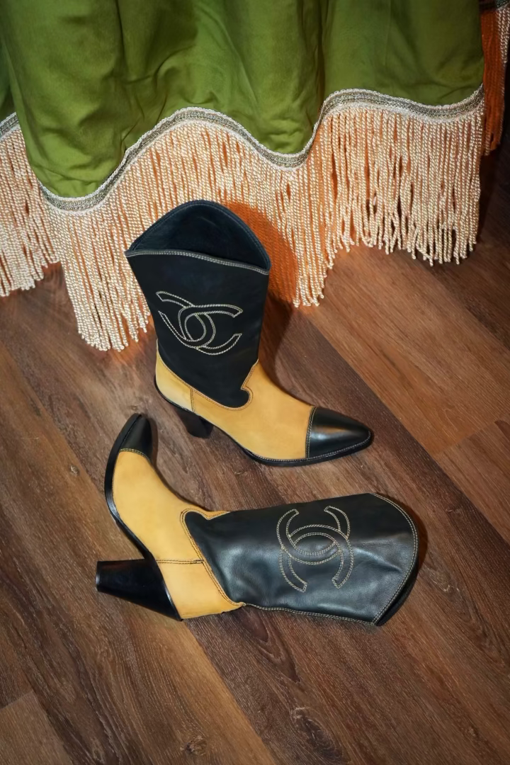 Chanel Leather cowboy boots