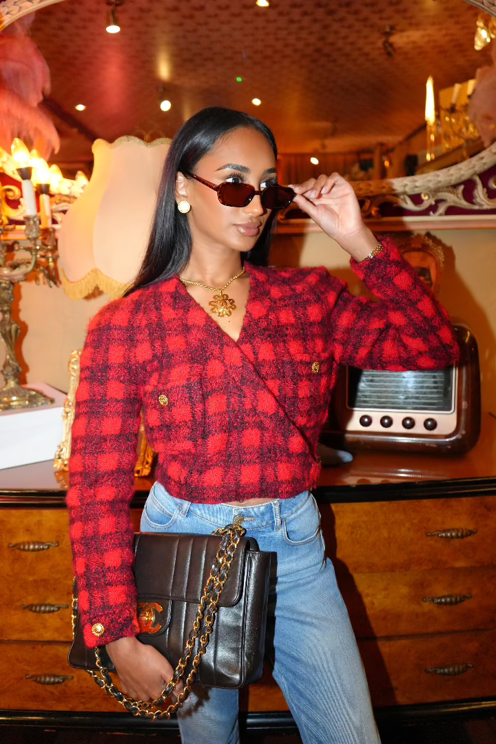 Chanel Vintage Plaid Cropped Wool Jacket – So Much Trouble