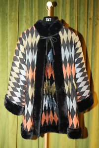 Christian Dior Vintage Manteau Harlequin Fur Coat