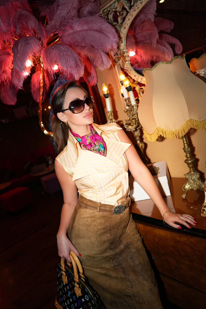 Vintage Alm Sach Suede Leather Skirt