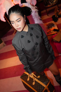 Dolce & Gabbana Gold Shirt with Bee Embroidery