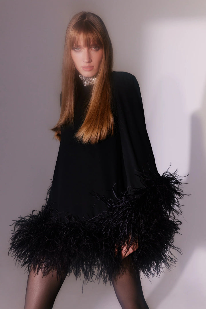 Laticia Dress With Feathers